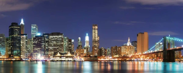 Panorama Vliestapete Manhattan Night 375x150